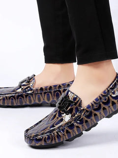 Mocassini da Uomo con Motivi Testurizzati, Calzature Casual Slip-On per Uso Quotidiano, Calzature Resistenti all'Usura e Robuste per Uomo