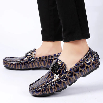 Mocassini da Uomo con Motivi Testurizzati, Calzature Casual Slip-On per Uso Quotidiano, Calzature Resistenti all'Usura e Robuste per Uomo
