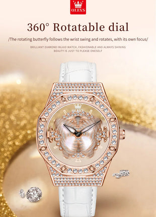 OLEVS 9996 Orologio Elegante di Lusso da Donna, Orologio al Quarzo Scheletrato, Impermeabile, con Quadrante Luminoso e Diamanti, Regalo Originale platinumshop