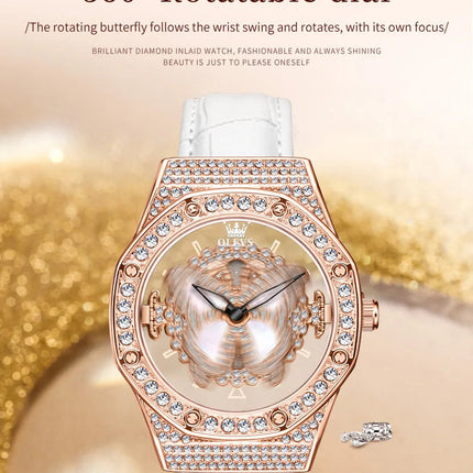 OLEVS 9996 Orologio Elegante di Lusso da Donna, Orologio al Quarzo Scheletrato, Impermeabile, con Quadrante Luminoso e Diamanti, Regalo Originale platinumshop