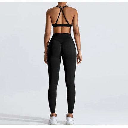 Seamless Women Solid Color High Waist Yoga Pants Sexy Hip-lifting Tight Sports Pants Women Push Up Fitness Workout Yoga Leggings PlatiNum
