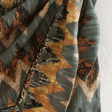 Gonna mini pareo annodata con stampa geometrica vintage da donna Faldas Mujer Abiti con cerniera casual con nappa con perline femminili