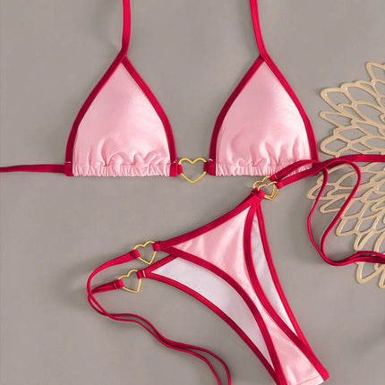XS - L Halter Mini Micro Perizoma Bikini Donna Costumi da bagno Costume da bagno femminile Bikini a due pezzi Costume da bagno imbottito Costume da bagno V7595 PlatiNum