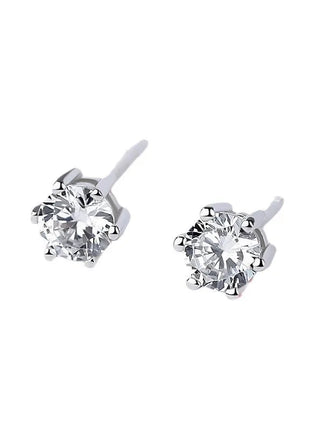 Collana classica di lusso super lucida con ciondolo in moissanite a sei artigli Set di orecchini ad anello da 1 carato per set di gioielli da sposa da donna PlatiNum
