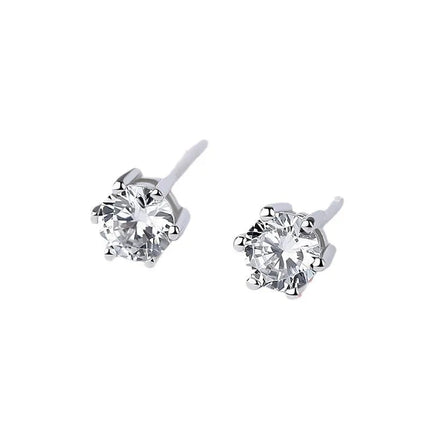 Collana classica di lusso super lucida con ciondolo in moissanite a sei artigli Set di orecchini ad anello da 1 carato per set di gioielli da sposa da donna PlatiNum