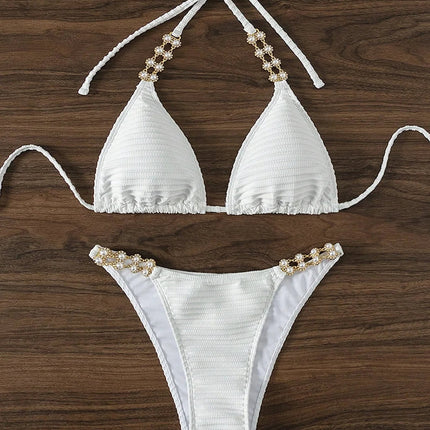 Set Bikini a Triangolo per Donna, Sexy Costume da Bagno Brasiliano a Due Pezzi con Lacci, Grazioso Costume da Bagno platinumshop