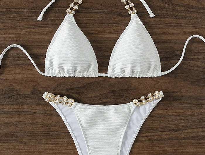 Set Bikini a Triangolo per Donna, Sexy Costume da Bagno Brasiliano a Due Pezzi con Lacci, Grazioso Costume da Bagno platinumshop