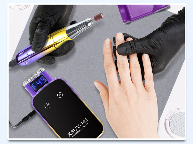 45000RPM Electric Nail Drill Professional Rechargeable Machine Low Noise Nails Sander File Polishing Set For Manicure Salon Tool