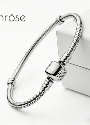 Nuovo Bracciale Artigianale Originale in Argento 925 con Charm, Liscio e Morbido, a Osso di Serpente, per Donna - Regalo 2026 PlatiNum