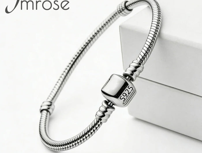Nuovo Bracciale Artigianale Originale in Argento 925 con Charm, Liscio e Morbido, a Osso di Serpente, per Donna - Regalo 2026 PlatiNum