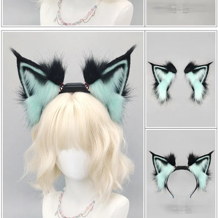 Electric Fox Ear Headband Gravity-Sensitive Simulation Realistic Animal Fluffy Ears Cosplay Headpiece Cat Ear Anime Accessories