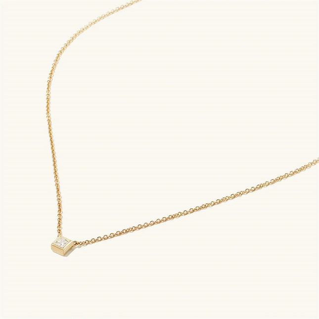 DPLAOPA 925 Sterling Silver Gold Solo trilioni Pave CZ zircone cuscino collana lunga catena pera Choker donne monete di lusso gioielli PlatiNum