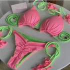 Nuovo Costume da Bagno Sexy da Donna, Set Bikini all'Uncinetto a 2 Pezzi, Triangolare Brasiliano, Push-Up, per Spiaggia Estiva PlatiNum