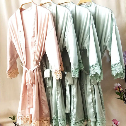 Hermana De La Novia Robes Personalizzato Madre De La Novia Kimono Personalizzato Setoso Abito da sposa da damigella d'onore Vestaglie estive in raso