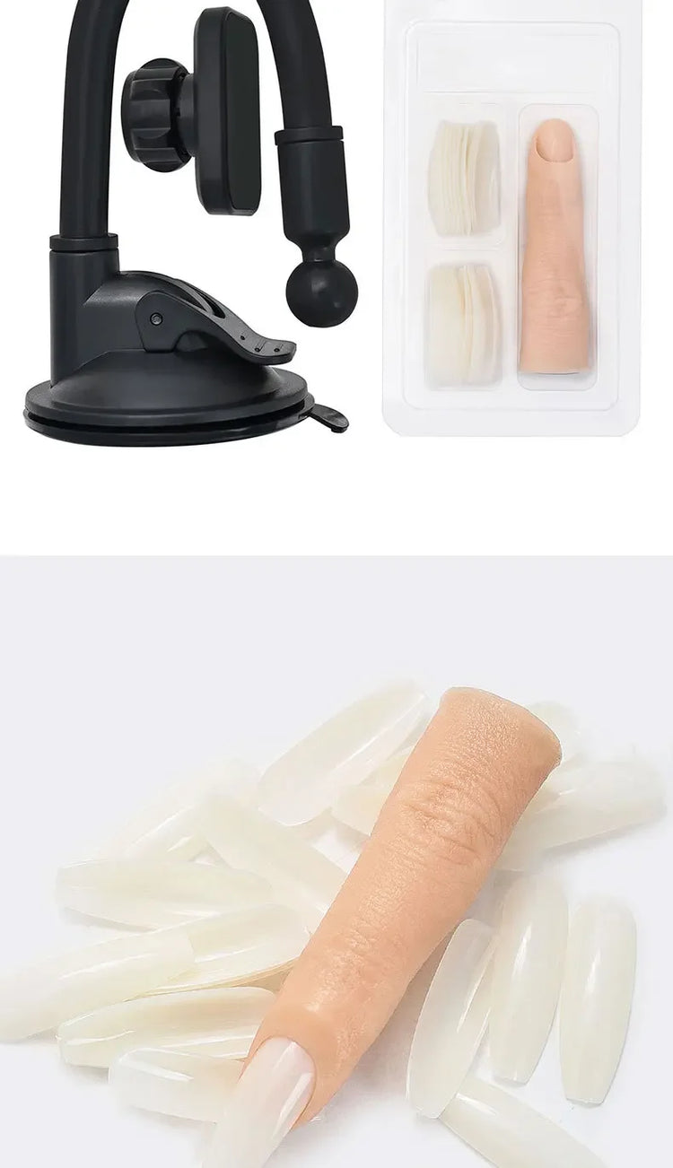 Bendable Nail Simulation Practice Finger Silicone Soft Nails Art Training Fake Finger for Acrylic DIY Display Manicure Tool 2028