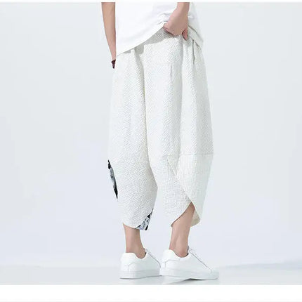 Pantaloncini estivi da uomo stile giapponese retrò comodi pantaloni da spiaggia traspiranti da uomo cintura elastica pantaloni casual Harun larghi e sottili