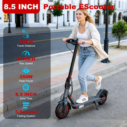 JUICEASE JB80 Scooter elettrico 500W Potenza di picco 35KM 31KM/H 36V10.5AH Batteria lunga Pneumatici da 8,5 pollici con Smart APP Pieghevole EScooter
