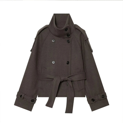 Women's New Jackets Autumn 2026 Fashion Loose High-necked Warm Autumn Woolen Coats Chic Women's Street Youth Outerwear Coats