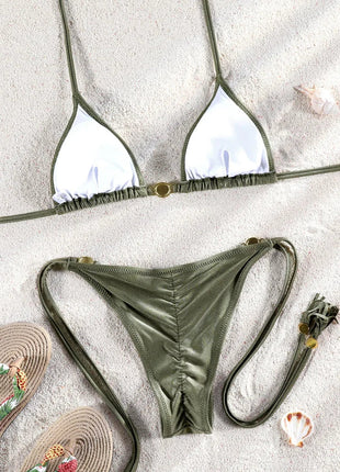 ZRTAK Costume a due pezzi Bikini 2025 Costume da bagno donna Push Up Costume da bagno Bikini sexy Set Costumi da bagno Stampa Beachwear Biquinis solidi platinumshop