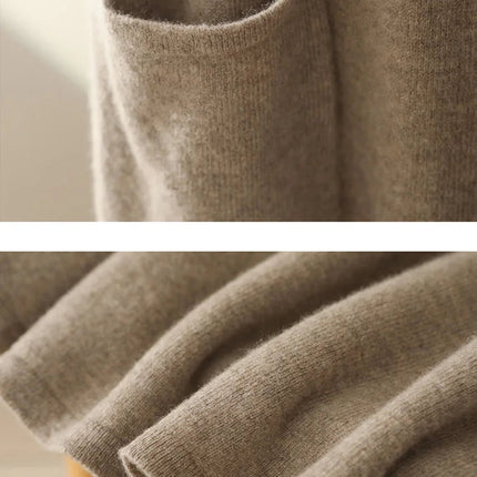 Autumn And Winter100% Pure Wool Skirt Women's Long Pocket Small A Skirt High Waist Slim Cashmere Knit A-Line Skirt PlatiNum