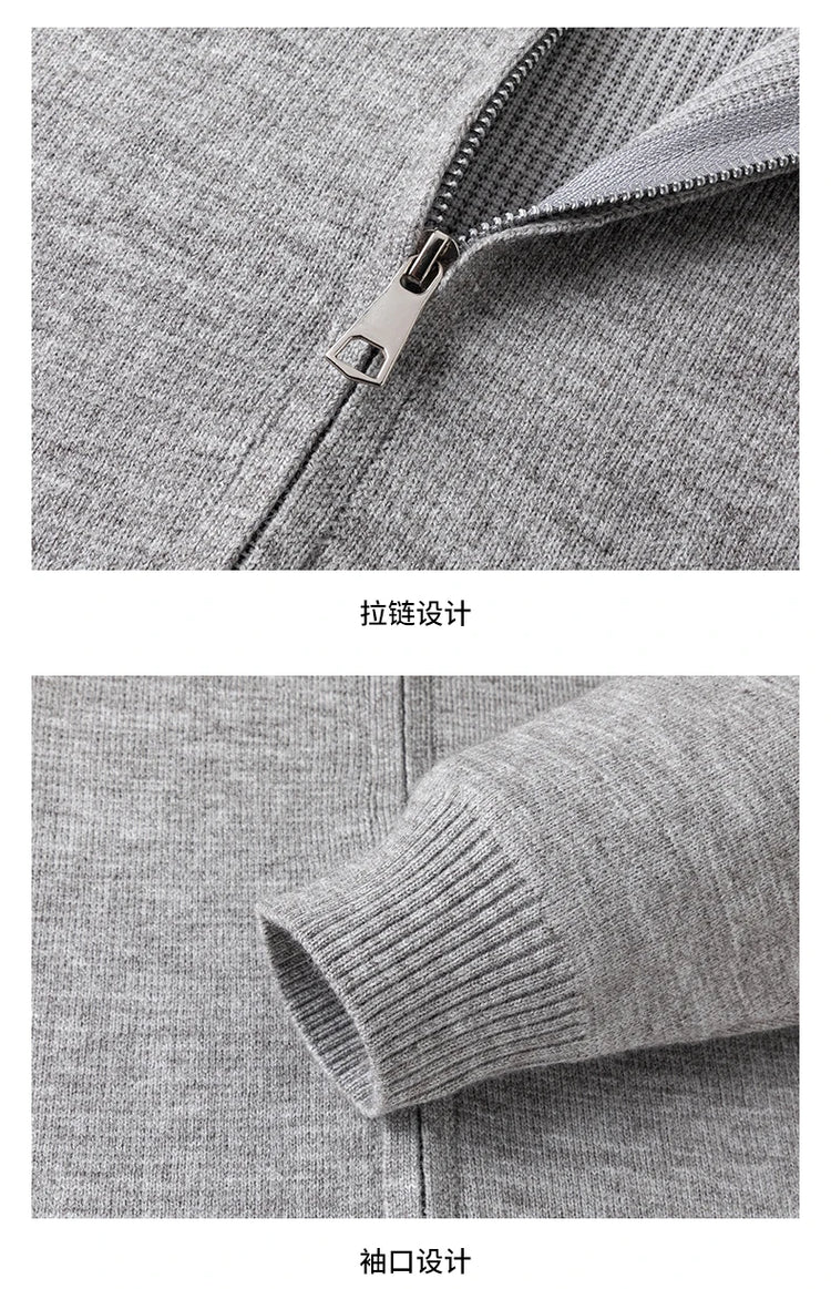 High Quality Fashion Knitted Jacket Men New color blocked striped designer brand casual sweater cardigan autumn warm thick coat