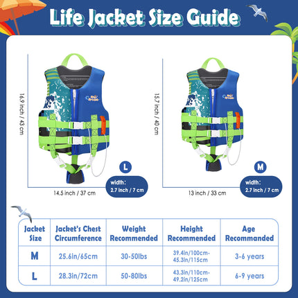 HeySplash Kids Swim Vest Float Jacket Swimming Pullover Swimsuit with Adjustable Strap Floating Vest for Toddlers