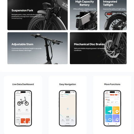 Biciclette Elettriche Pieghevoli PVY Z20 PRO EVO con Sensore di Coppia, 50N.m 250W 36V 14.5Ah Batteria per E-bike da Pendolarismo con App Intelligente