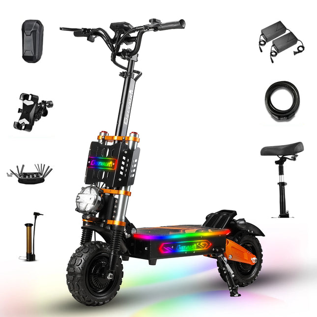 Monopattino Elettrico Cheevalry S11PRO con Doppio Motore 2*3000W, Batteria 60V43AH, Pneumatici Fuoristrada da 11 Pollici