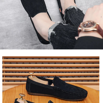Scarpe Slip-On Artigianali in Vera Pelle per Uomo - Mocassini Casual Formali Traspiranti e Comodi con Suola in Gomma