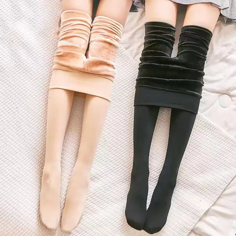 1/2pcs Winter Warm Thick Fleece Pantyhose Women Ladies Thermal Elastic Velvet Tights Stretchy High Waist Leggings Stockings PlatiNum