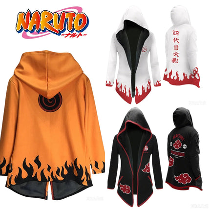 Naruto Men Women 3D Printing Jacket Anime Cosplay Japanese Anime Style Merchandise Windbreaker Mid Length Outdoor Holiday Gift