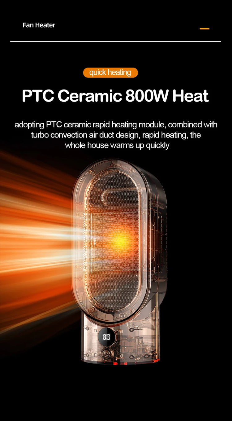 Portable Heater Electric Fan Heater Mini Radiator Desktop Warmer Machine For Winter PTC Ceramic Heating For Home Bedroom Office