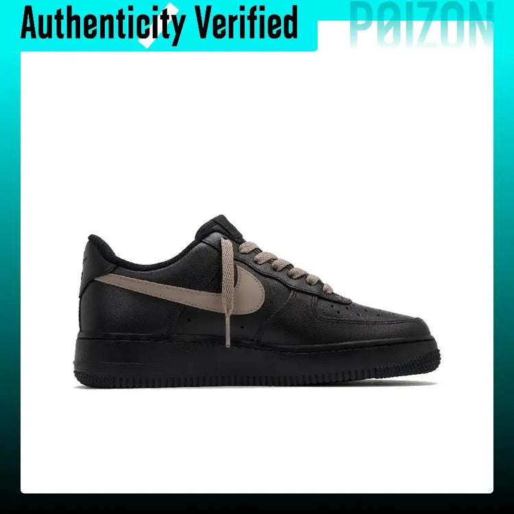 Nike Air Force 1 Cookie Low top Skateboard Shoes Unisex Black Brown CW2288-001(Team990-)