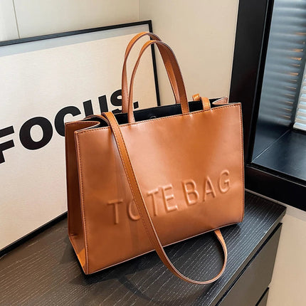 Designer Tote Bag For Women Large Capacity Handbag Portable Brand Briefcase Top Quality Pu Leather Female Shoulder Crossbody Bag PlatiNum