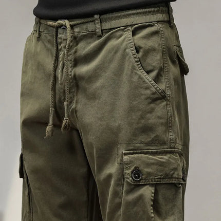 2025 New Multi-Pockets Spring Summer Cargo Pants Men Streetwear Zipper Leg Skinny Work Joggers Cotton Casual Tactical Trousers