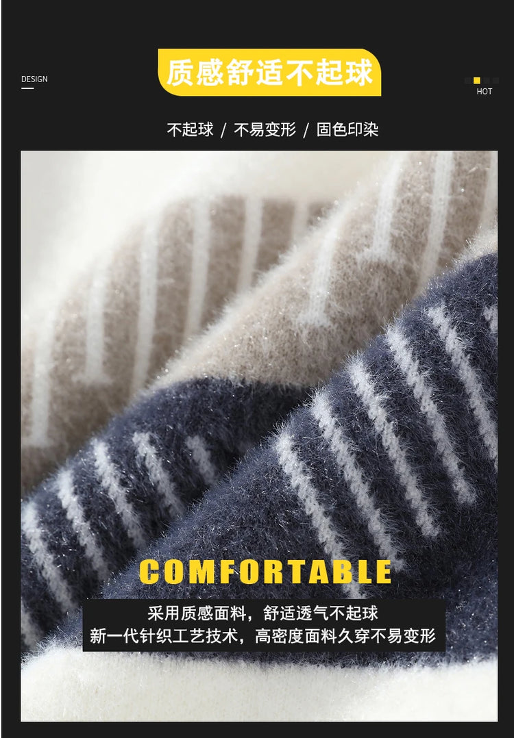 Fall Mens Christmas Cashmere Sweater O Neck Men Tops Quality Male Pullover Sweaters Thick Warm Pull Homme 2023