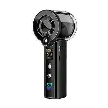 Ventilatore Portatile con Spray d'Acqua e Graffiti Laser, 3000 mAh Ricaricabile, 100 Velocità, per Casa e Esterni