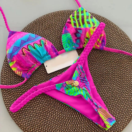 Nuovo Sexy Bikini da Donna per Vacanze al Mare, Set Due Pezzi PlatiNum