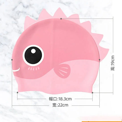Modello squalo balena proteggi le orecchie per capelli lunghi modello cartone animato dinosauro cappello da nuoto cuffia da nuoto cappello elastico cappello da piscina