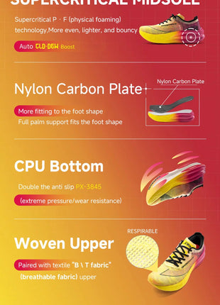 IRUNSVAN Rehuo 1.0 Full Length Carbon Plate Running Shoes  Marathon Ultra Lightweight Men's  24028 PlatiNum