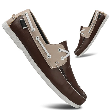 Scarpe mocassini da uomo alla moda con punta a grembiule, comode antiscivolo per passeggiate all'aperto, viaggi, primavera ed estate