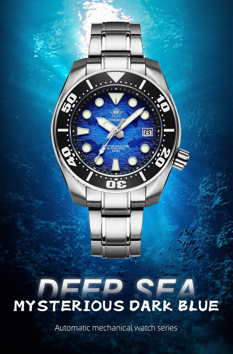 ADDIESDIVE Watches For Men Sapphire Luxury NH35 Mechanical Wristwatch 200m Waterproof Ceramic Bezel BGW9 Luminous Diving Watch