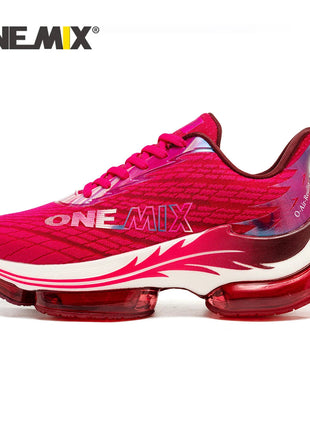 Scarpe da corsa da uomo ONEMIX rimbalzo ammortizzante scarpe sportive da corsa all'aperto traspiranti scarpe da ginnastica da uomo con aumento dell'altezza 6-7cm PlatiNum