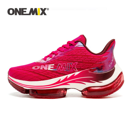 Scarpe da corsa da uomo ONEMIX rimbalzo ammortizzante scarpe sportive da corsa all'aperto traspiranti scarpe da ginnastica da uomo con aumento dell'altezza 6-7cm PlatiNum