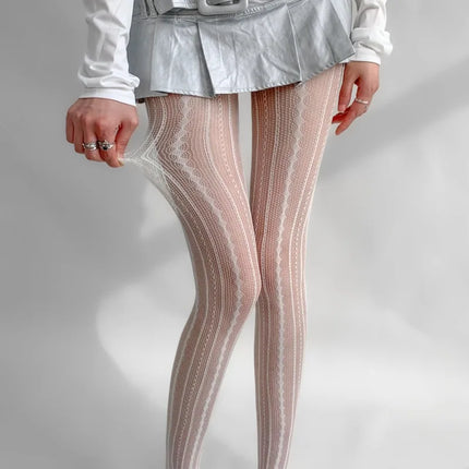 Nouveau collant évidé marron rayé pour femmes, bas résille sexy en nylon, collants style High Street pour filles gothiques piquantes et maléfiques