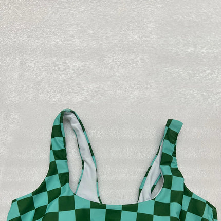 Costume da bagno taglie forti 2026 da donna, bikini sportivo a vita alta stampato, per nuotare, 5XL PlatiNum