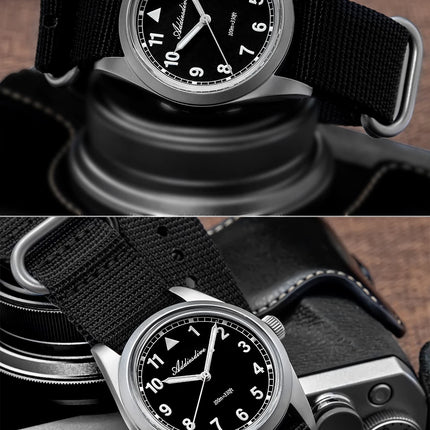 ADDIESDIVE 36mm Men's Analog Watch Bubble Mirror Glass 100m Waterproof Luminous Watch Simple Men Quartz Watches with Nylon Strap