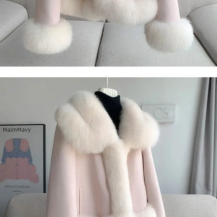 2026 Winter New Faux Fur Jacket Women's Overcoat Fashion Loose Thickened Warm Parker Coat Women's Down Jacket Outwear Casaco