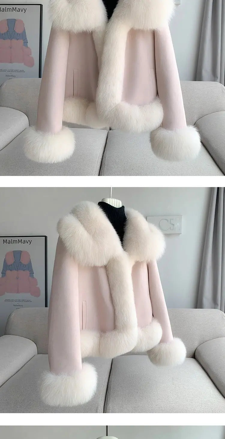 2026 Winter New Faux Fur Jacket Women's Overcoat Fashion Loose Thickened Warm Parker Coat Women's Down Jacket Outwear Casaco