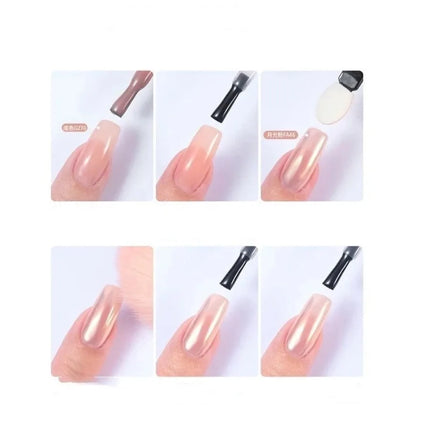 1 Box Moonlight Mirror Nail Powder Silver Fine Glitter Metallic Effect Pigment Gel Polish Chrome Holographic Nail Powder Nail Art Decorations